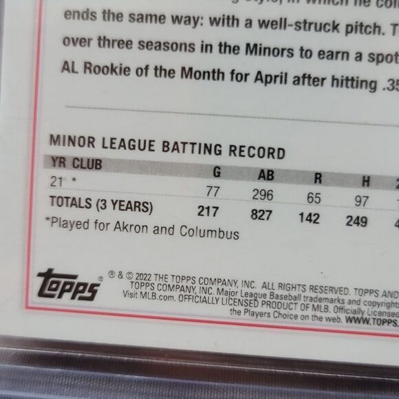 2022 Topps Chrome Steven Kwan rookie card USC85  - Cleveland Guardians RC - Picture 6 of 9